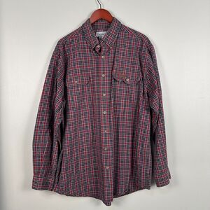 Carhartt Mens XL Tall Plaid Button Up Long Sleeve Flannel